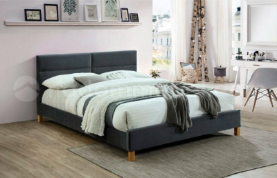 Кровать с основанием под матрас 1,2 SIERRA VELVET (SZARY/DAB TAP.150)