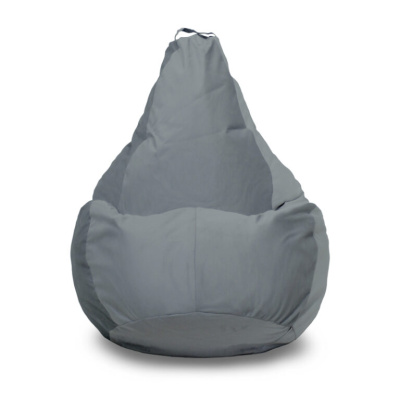 Кресло-мешок Груша Велюр XXL (разм. №2) (серый_GXLV)