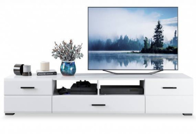 Тумба ТВ ЙОРК 2д1ящ. (Белый жемчуг/Белый глянец)