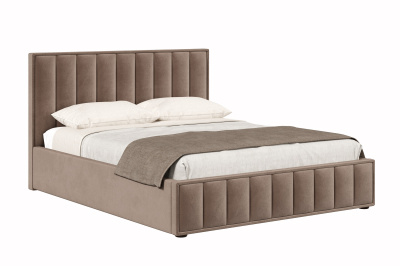 Кровать 1,6 АЛМА с подъемным механизмом и основанием (Какао (велюр 019))