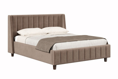 Кровать 1,6 МИЛТОН с подъемным механизмом и основанием (Какао (велюр 019))