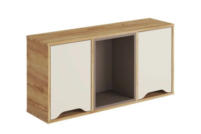 Полка навесная RICH ПН-001 (Дуб Крафт золотой/Миндаль/Глиняный серый)