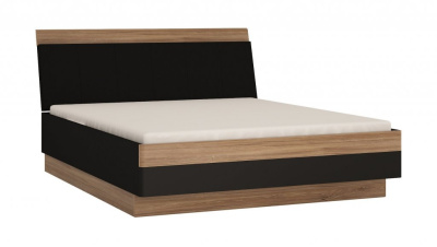 Кровать без основания под матрас 1,6 MONACO MOAL02 (STIRLING OAK/CZARNY MAT)