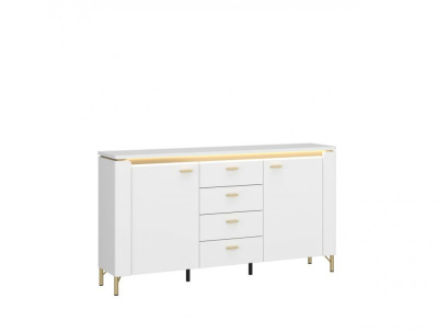 Комод LAZIO LAZK02 2D4S (BIAŁA ALPEJSKA/BIAŁY POŁYSK)