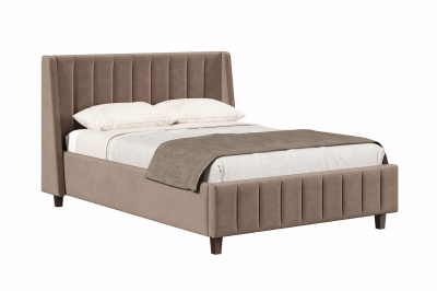 Кровать 1,4 МИЛТОН с подъемным механизмом и основанием (Какао (велюр 019))