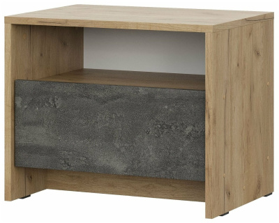 Тумба прикроватная МСП 1 (Серия 2) (Дуб Золотой/Камень Тёмный)