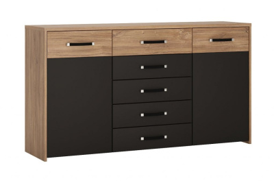 Комод MONACO MOAK04 2D-5S (STIRLING OAK/CZARNY MAT)