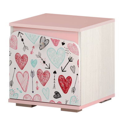 Тумба прикроватная МАЛИБУ ТБ-14 (Ясень белый/Айскрим/Белый фп)