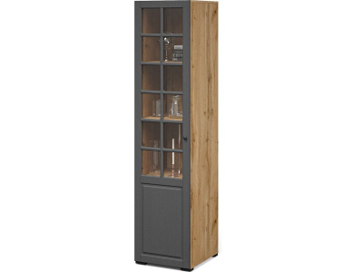 Витрина ПР ЛАЦИО СКАНДИ 1д. (Вотан/Сканди графит (ручка чёрная))