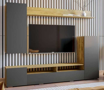 Гостиная ДИАМАНД (Крафт/Графит)