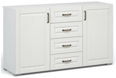 Комод ЛАЦИО 2д4ящ. (Новая комплектация) (Белое дерево (ручка бронза))
