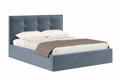 Кровать 1,6 ИРЕН с подъемным механизмом и основанием (Темно-серый (велюр 017))