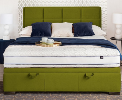 Кровать с основанием под матрас 1,6 MAISON VELVET (VELVET ZIELONY BLUVEL 75)