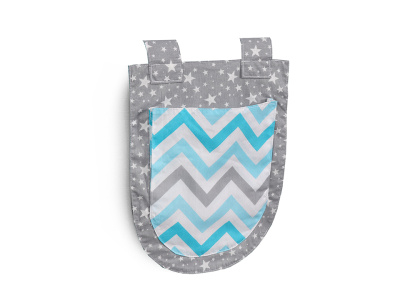 Карман для кровати СОНЯ (Зигзаг небесный/Звездопад на сером)