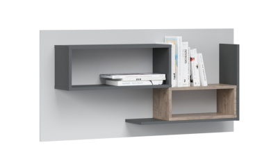 Полка навесная 120 КВАДРО (Антрацит/Дуб эндгрейн/Шиншилла)