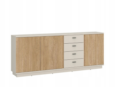 Комод MOSANO LUSK103 3D4S (CASHMERE/DĄB CREMONA/CASHMERE/PVC DĄB CREMONA)