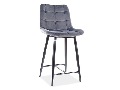 Стул барный CHIC H-2 VELVET (VELVET SZARY BLUVEL 14)