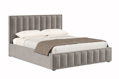 Кровать 1,6 АЛМА с подъемным механизмом и основанием (Пепел (велюр 112))
