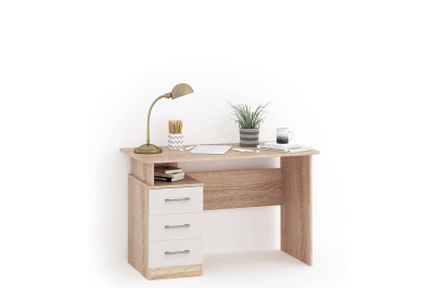 Стол письменный ГАРВАРД 120 3ящ. (Дуб сонома/белый)