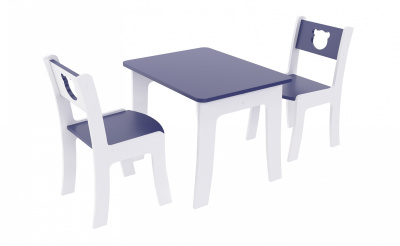 Стол детский исполнения 1 тип IV (Синий перламутр/Милк матовый)