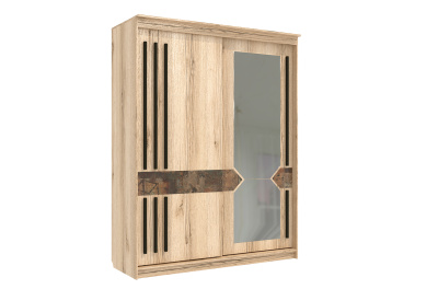 Шкаф-купе №25 (1,7 м) (Делано/Фотопечать/Графит матовый)