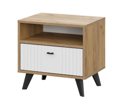 Тумба прикроватная МИЛАН (Дуб Золотой/Белый Матовый)