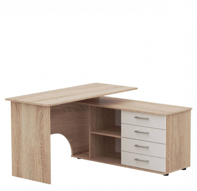 Стол письменный угловой ПР ГАРВАРД (Дуб сонома/белый)
