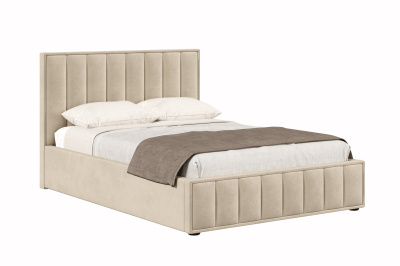Кровать 1,4 АЛМА с подъемным механизмом и основанием (Бежевый (велюр 729))