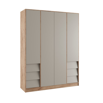 Шкаф 4-х дверный МС ЕВА (Крафт табачный/Кашемир)