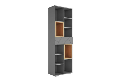 Стеллаж ГРАНЖ СЖ-001 (Серый Шифер/Дуб Крафт золотой/Матовый Графит Софт)