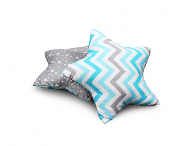 Подушка СОНЯ Звезда (Зигзаг небесный/Звездопад на сером)