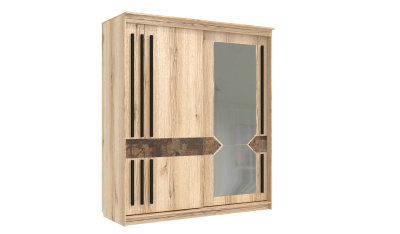 Шкаф-купе №25 (2,0 м) (Делано/Фотопечать/Графит матовый)