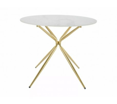 Стол обеденный нераскладной AZALIA (CERAMIC BIAŁY/ZŁOTY)