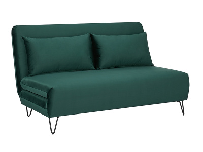 Диван прямой раскладной ZENIA (VELVET ZIELONY TAP.189/czarny)