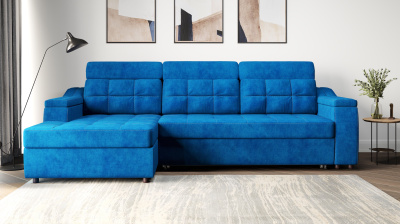 Диван угловой раскладной правый БРУНО ДКУ-О NEW (Металлокаркас, НПБ) (SENSEY SILVER)