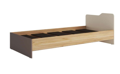 Кровать с ЛДСП основанием под матрас 0,9 RICH КР-003 (Дуб Крафт золотой/Миндаль/Глиняный серый)