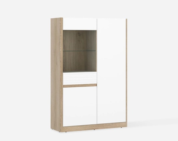 Витрина CALIMA CREV02 3D (DĄB CREMONA/BIAŁY ALPIN)