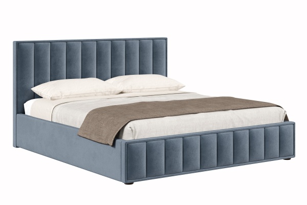 Кровать 1,8 АЛМА с подъемным механизмом и основанием (Темно-серый (велюр 017))