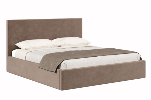 Кровать 1,8 КЕРРИ с подъемным механизмом и основанием (Какао (велюр 019))