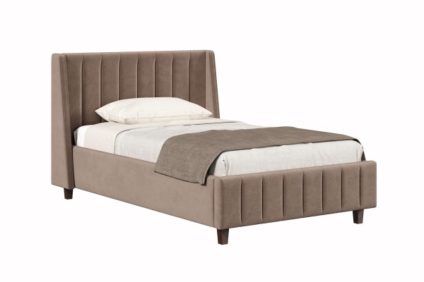 Кровать 1,2 МИЛТОН с подъемным механизмом и основанием (Какао (велюр 019))