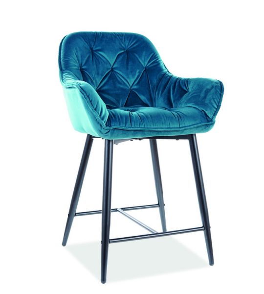 Стул барный CHERRY H-2 VELVET (VELVET TURKUS BLUVEL 85)