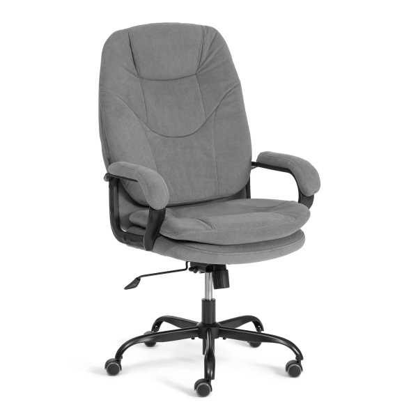 Кресло компьютерное COMFORT Lux (22) metalBL (Велюр/Серый, 29)