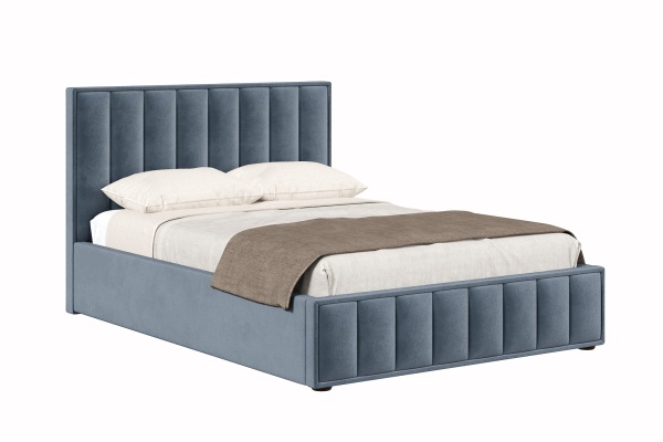 Кровать 1,4 АЛМА с подъемным механизмом и основанием (Темно-серый (велюр 017))