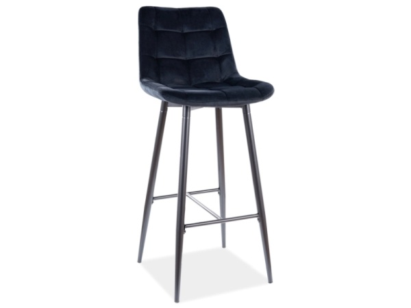 Стул барный CHIC H-1 VELVET (VELVET CZARNY BLUVEL 19)