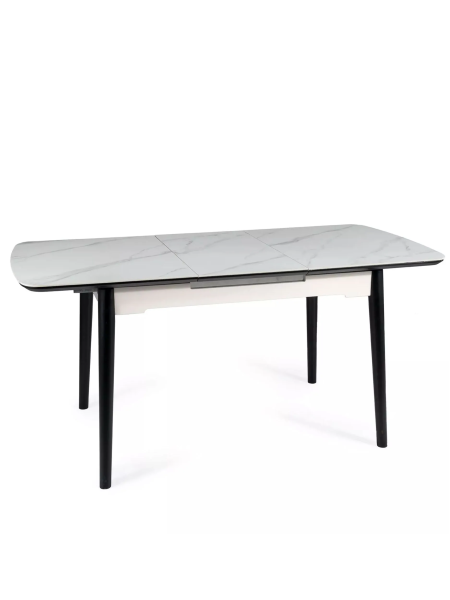 Стол обеденный раскладной APOLLO 1,2 (BIAŁY MAT/CZARNY STELAŻ)