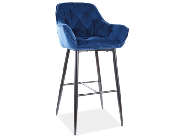 Стул барный CHERRY H-1 VELVET (VELVET GRANATOWY BLUVEL 86)