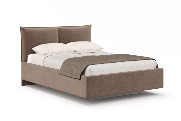 Кровать 1,4 ВЕДА с подъемным механизмом и основанием (Какао (велюр 019))