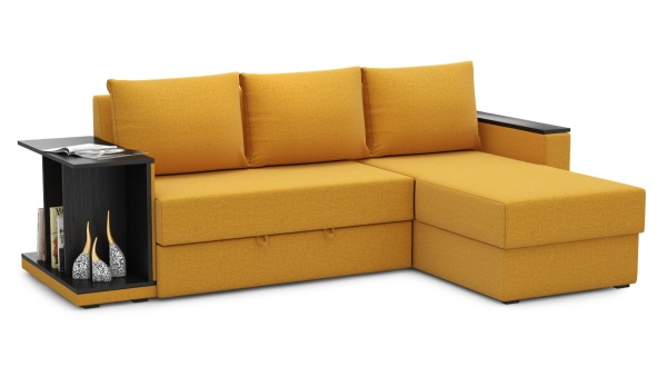 Диван угловой раскладной ТУРИН (Savana plus (yellow), Д:венге)