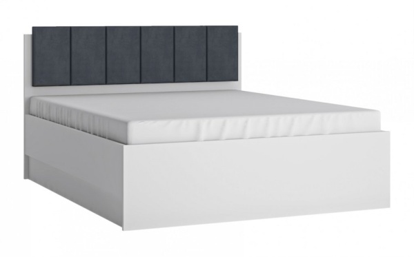 Кровать 1,6 LYON LYOZ04 с подъемным механизмом и основанием (BIAŁY ALPIN/BIAŁY HG)