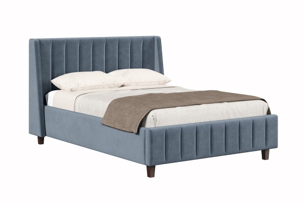 Кровать 1,4 МИЛТОН с подъемным механизмом и основанием (Темно-серый (велюр 017))